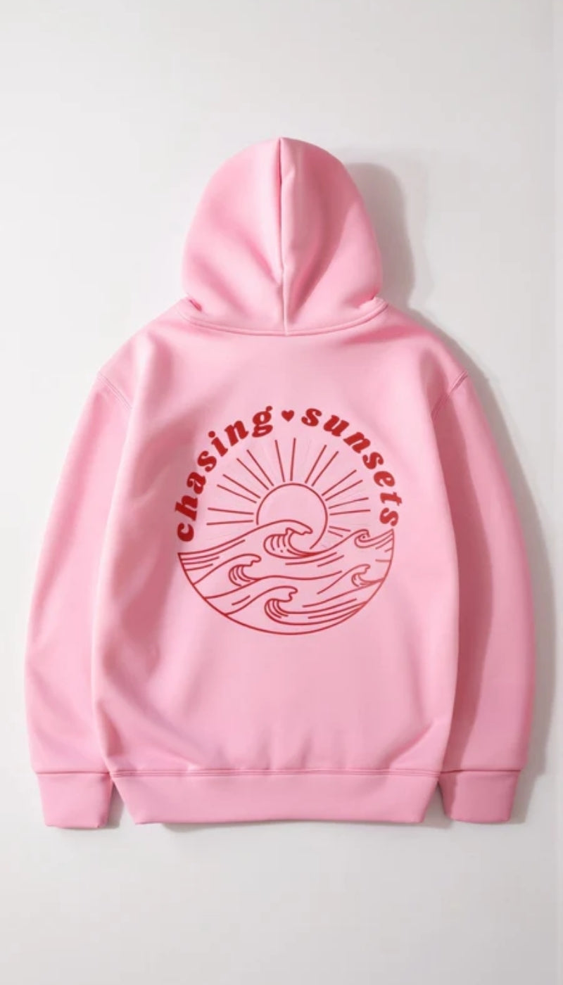 Kunstvoller Kapuzenpullover - Tropische Rückenstickerei mit entspanntem Stil