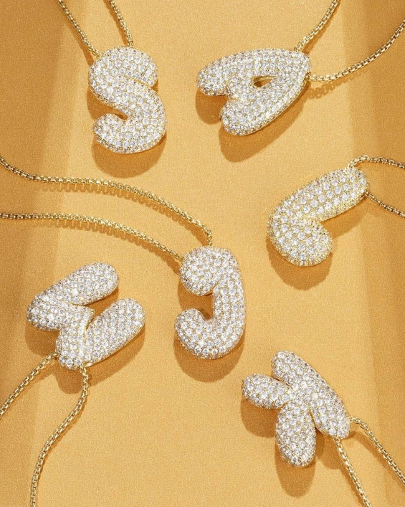 Personalisierte Bubble Kette – Alphabet-Halskette für den Alltag