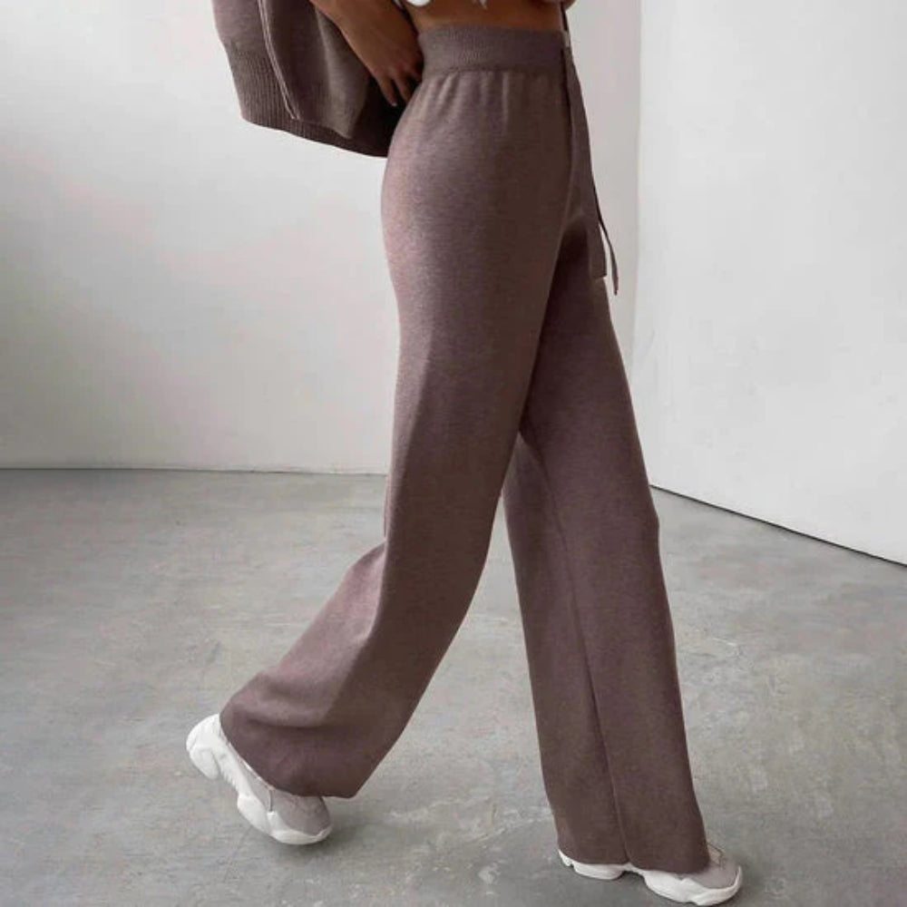 2-teiliger Trainingsanzug für Frauen - Entspannter Rollkragenpullover und Hose