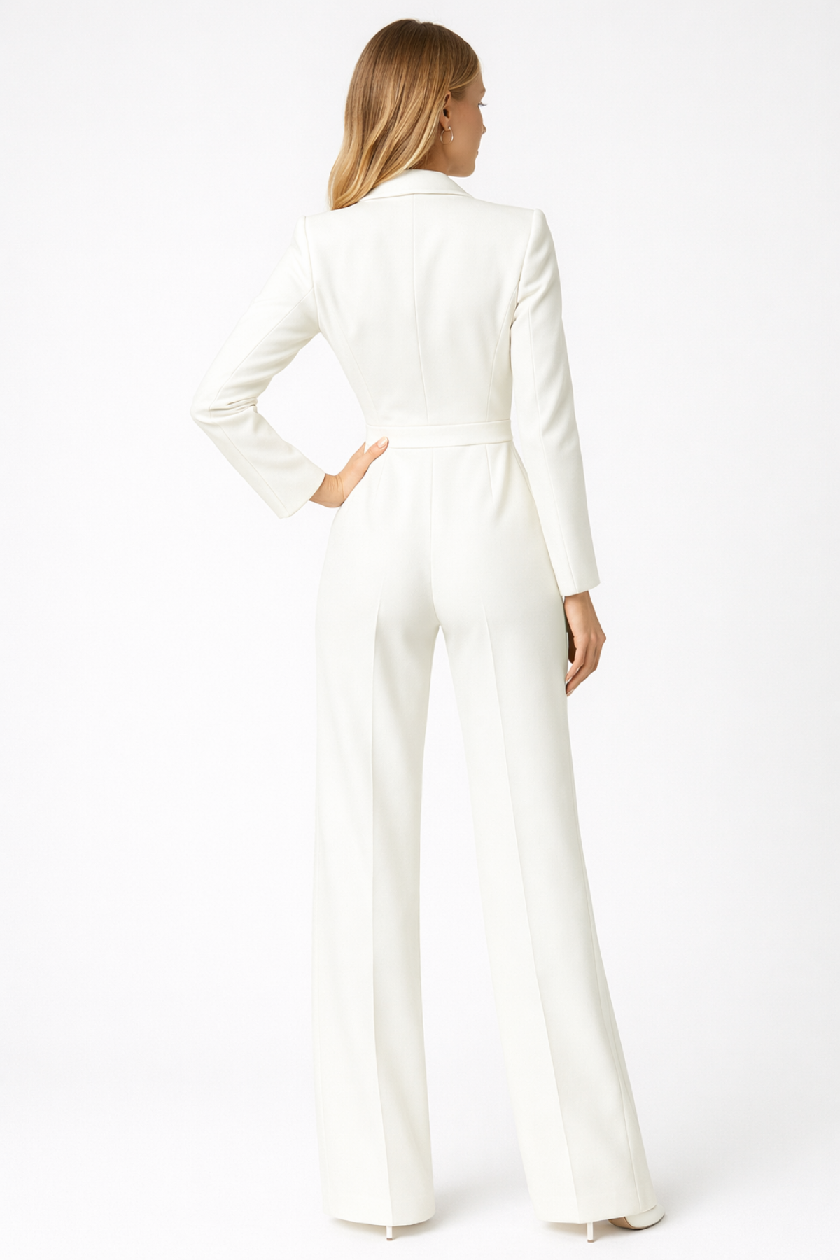 Damen Jumpsuit mit V-Ausschnitt – Weites Bein & eleganter Look