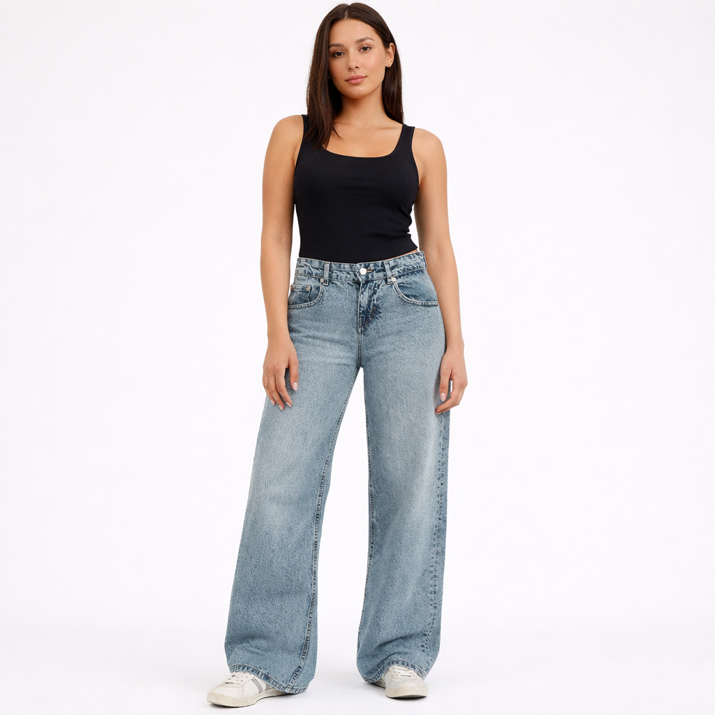 Low Waist Baggy Jeans für Damen – Trendiger Streetwear-Look im Y2K-Stil