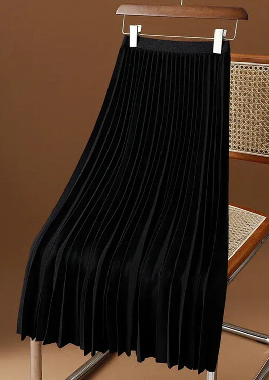 A-Linien Maxirock mit hohem Bund – Plissierter Rock für Alltag und Kombinationen