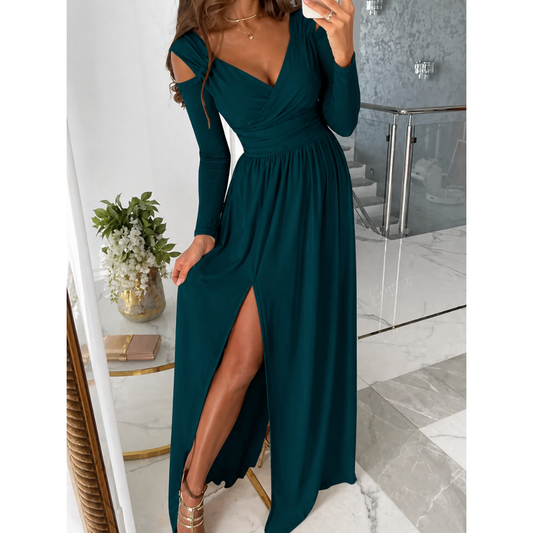 Abendkleid Damen festlich | Maxi lang mit Schlitz