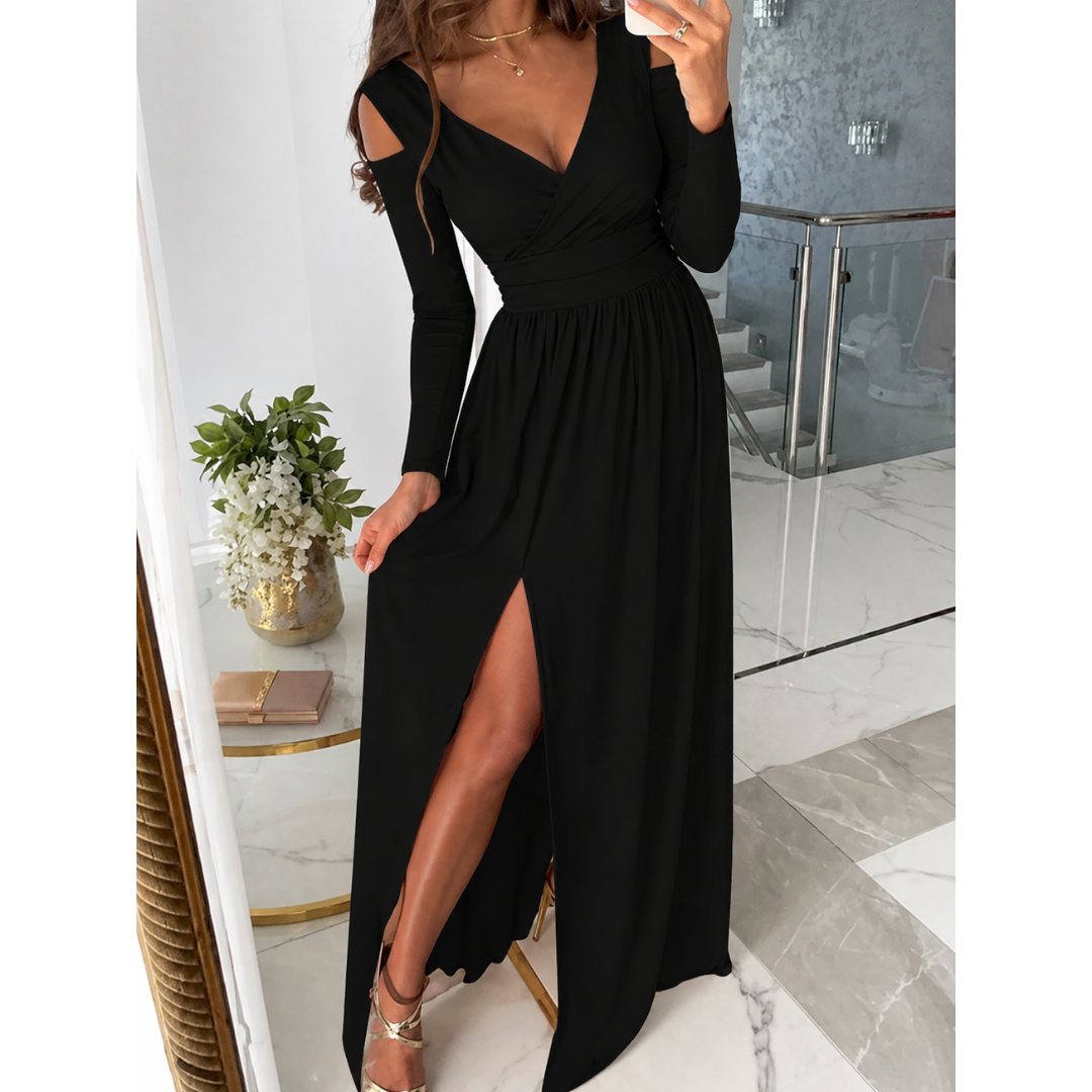 Abendkleid Damen festlich | Maxi lang mit Schlitz