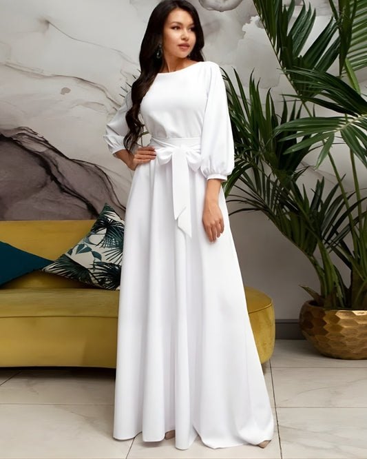 Abendkleid Damen Maxi mit langen Ärmeln | A-Linie