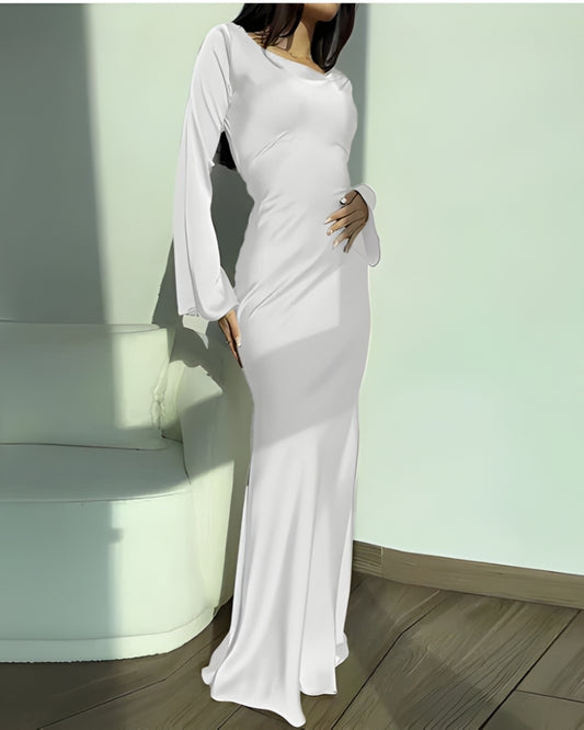 Abendkleid mit langen Ärmeln | Maxi