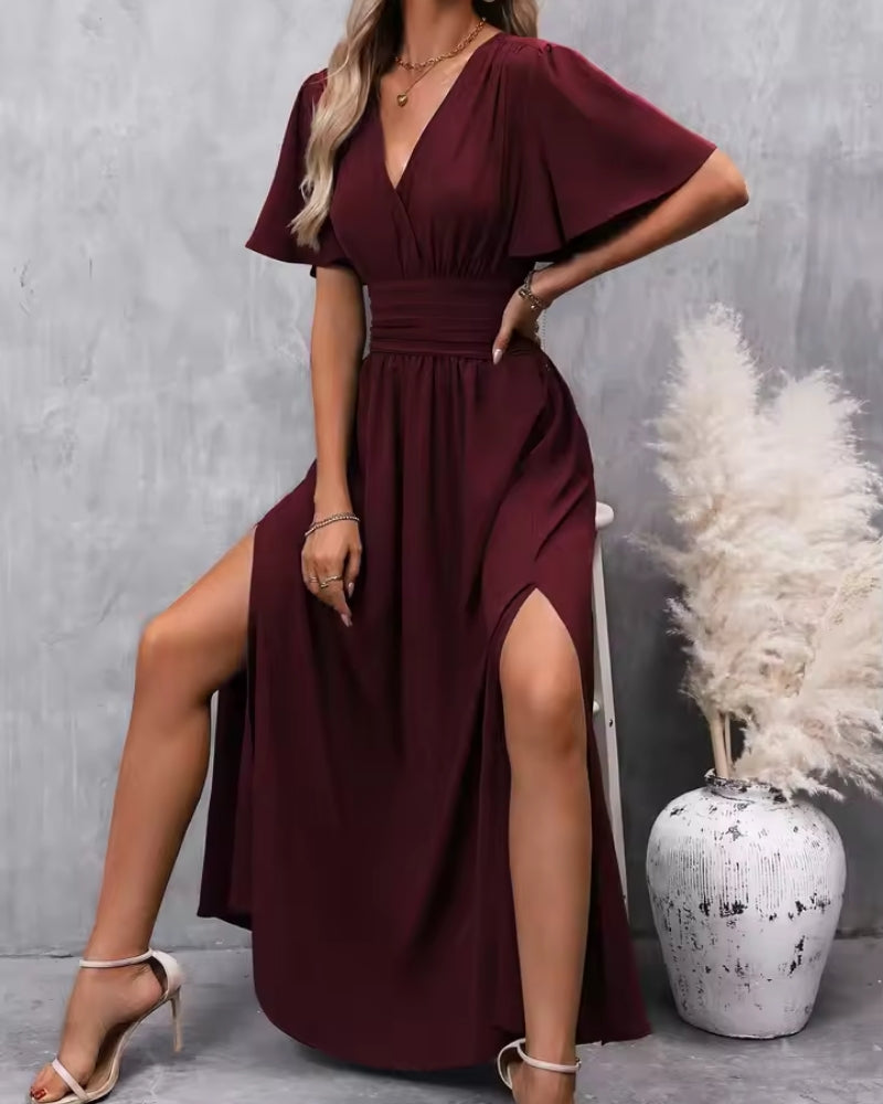 Abendkleider lang – Figurbetontes Maxikleid mit Seitenschlitz