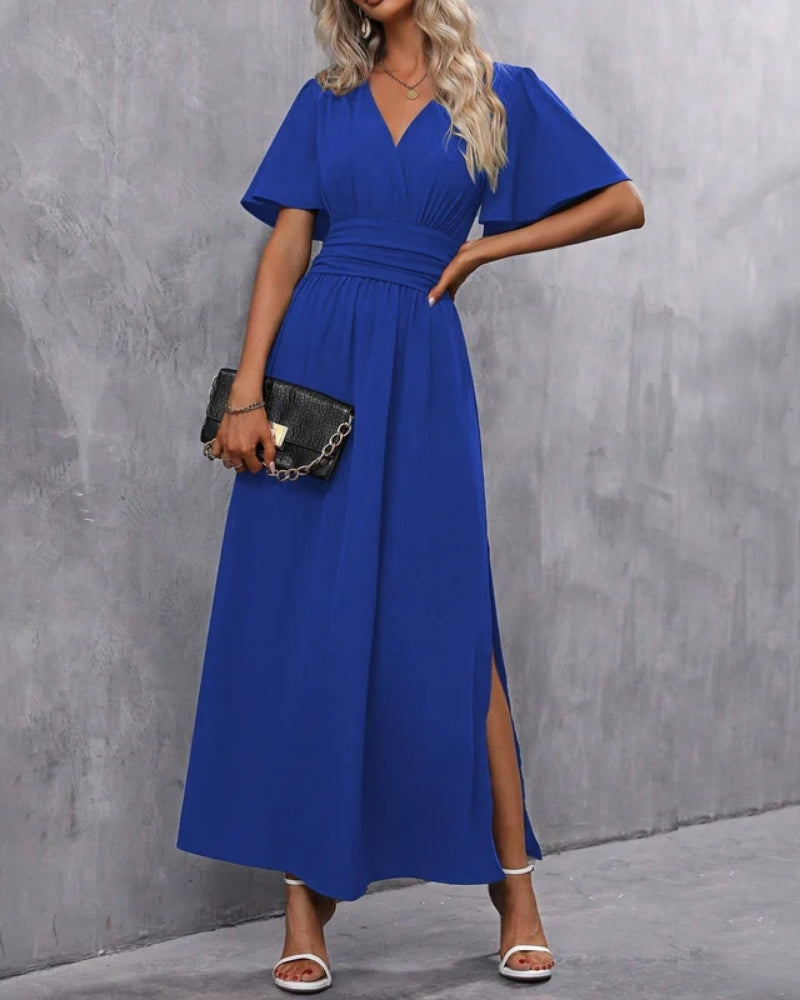 Abendkleider lang – Figurbetontes Maxikleid mit Seitenschlitz