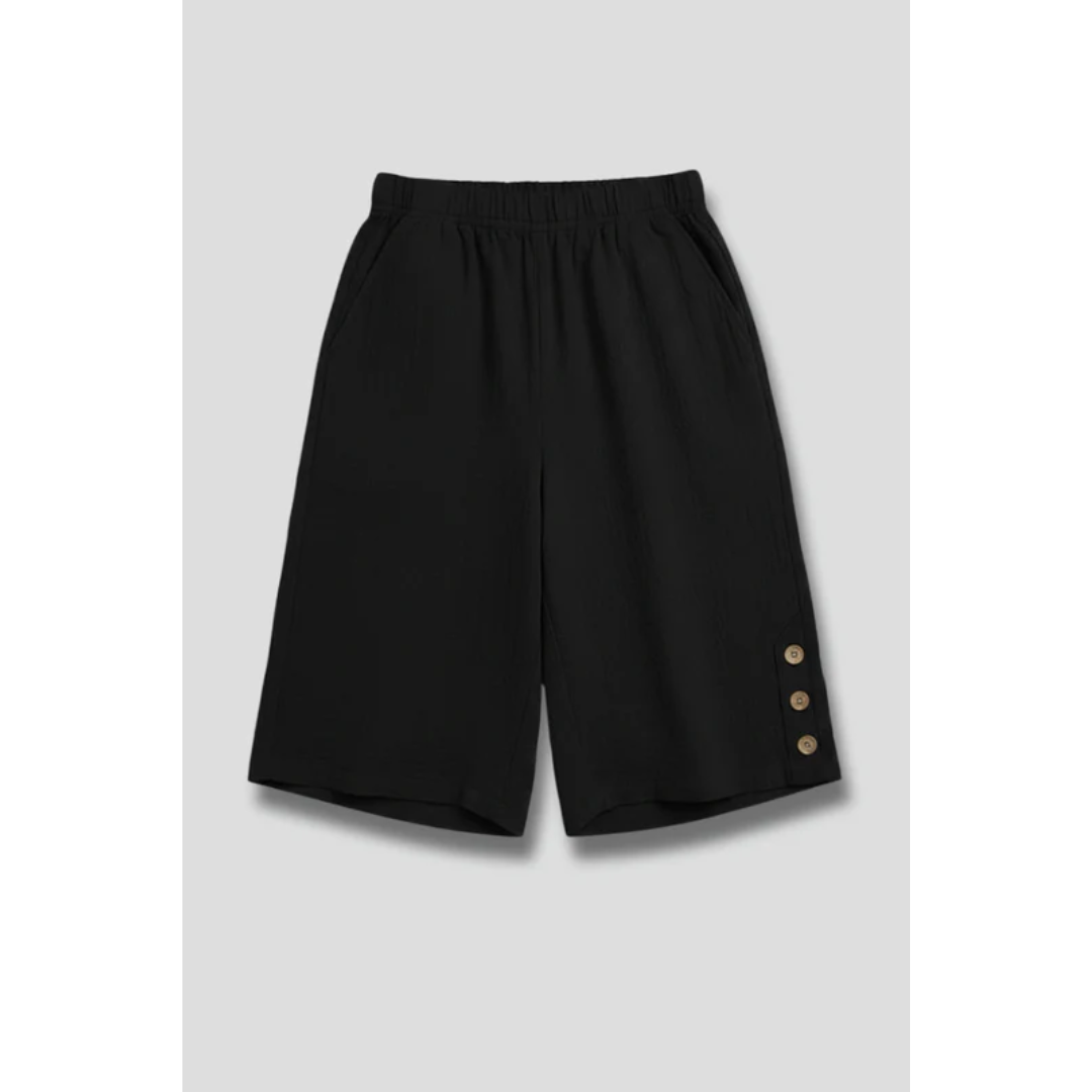 Amelie | Damen Shorts Mit Elastischem Bund Und Knöpfen Für Freizeit