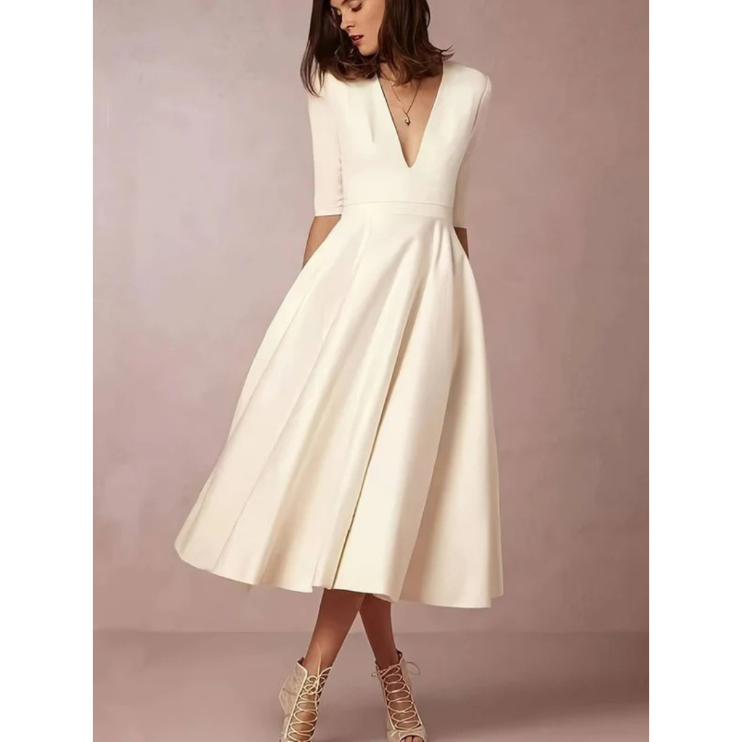 Anita | Damen Midi Kleid Für Festliche Anlässe Schlicht