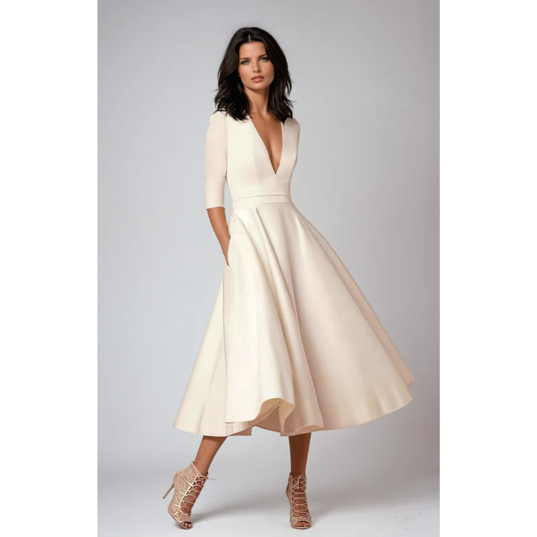 Anita | Damen Midi Kleid Für Festliche Anlässe Schlicht