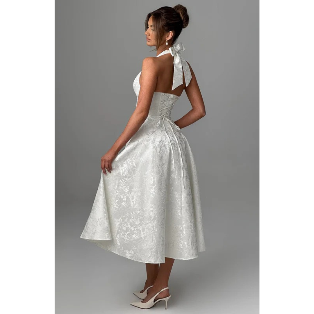 Beate | Damen Midi Kleid Mit Neckholder Für Hochzeit