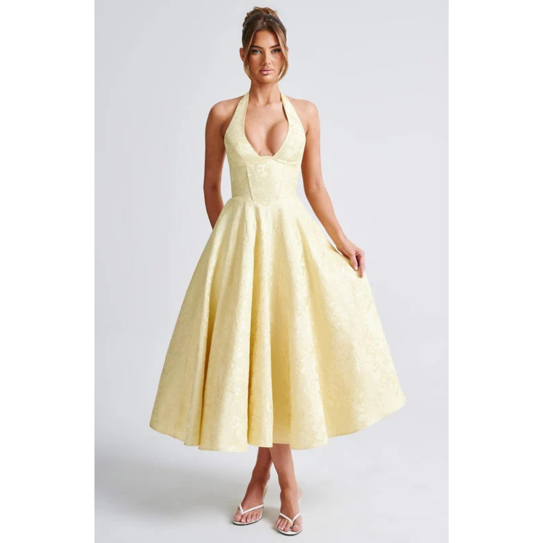 Beate | Damen Midi Kleid Mit Neckholder Für Hochzeit