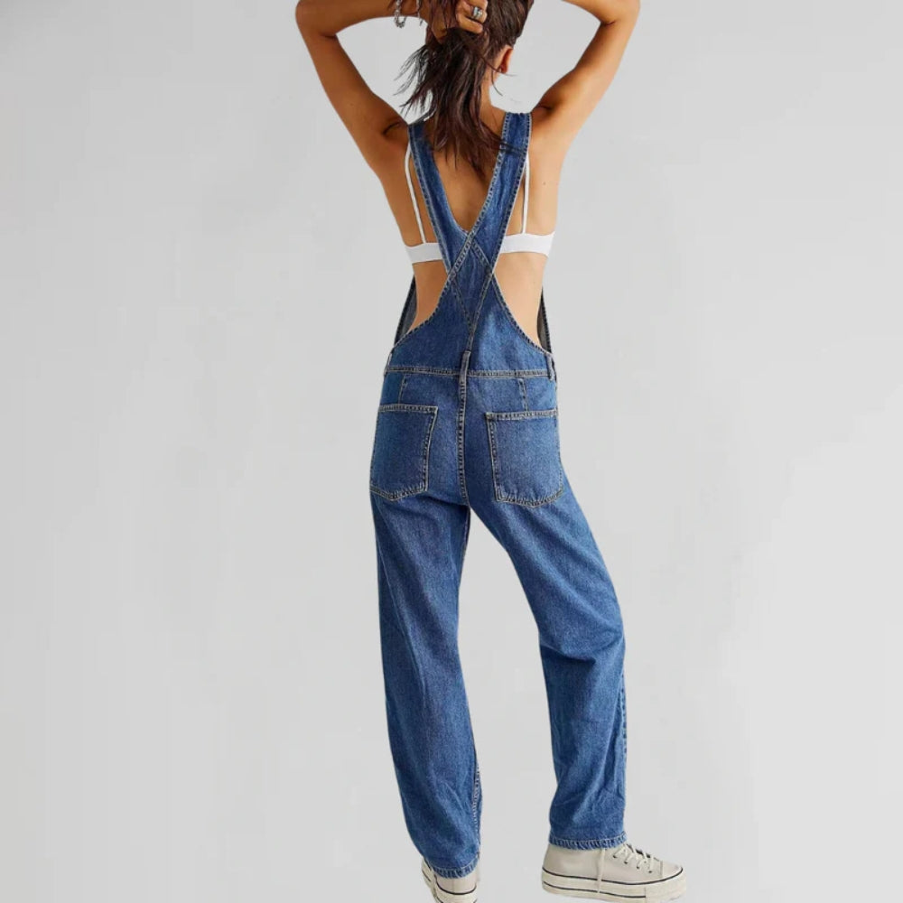 Bequemer Damen-Overall – Stilvoller Jumpsuit mit gekreuztem Rücken