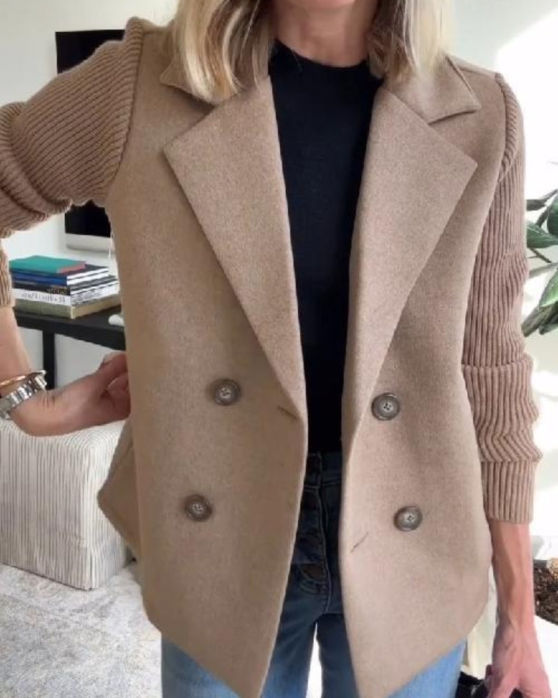 Blazer Damen – Doppelreihig mit Strickärmeln