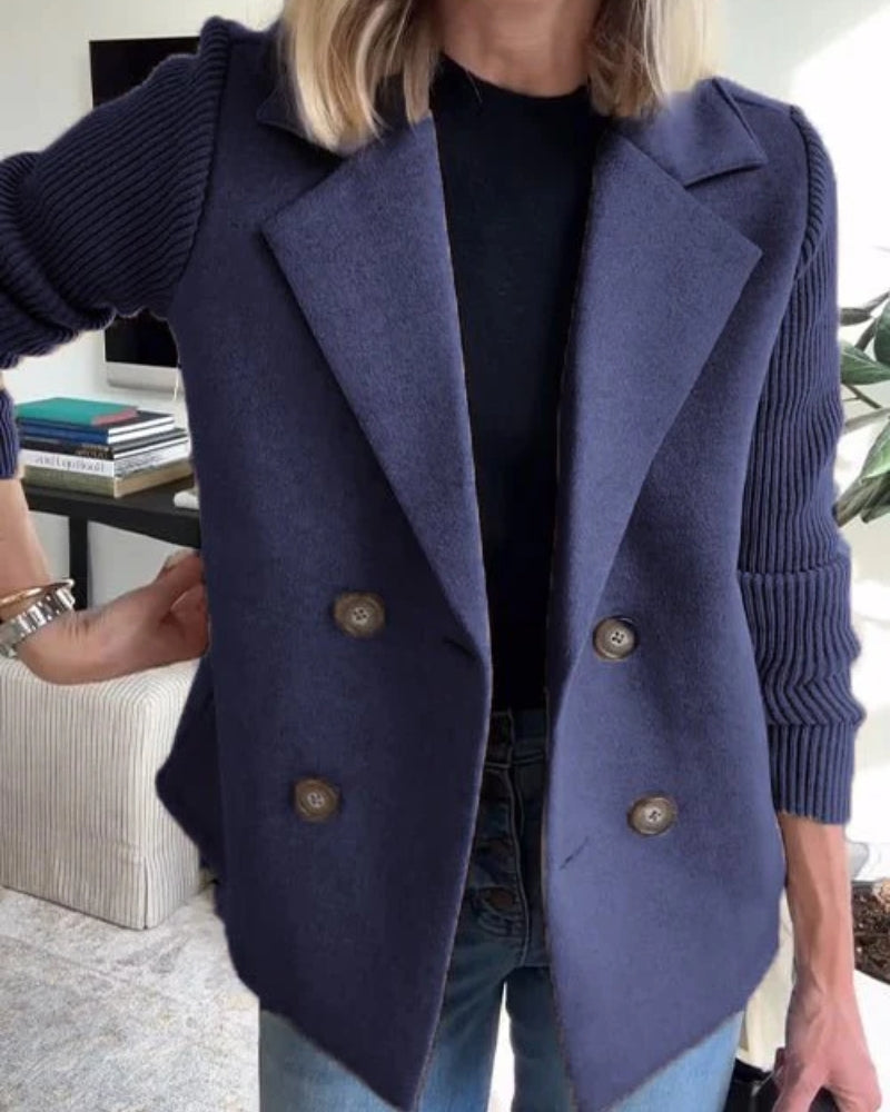 Blazer Damen – Doppelreihig mit Strickärmeln