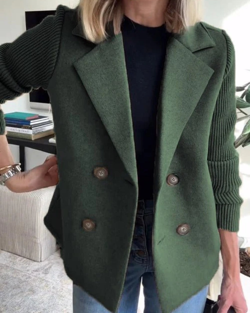 Blazer Damen – Doppelreihig mit Strickärmeln