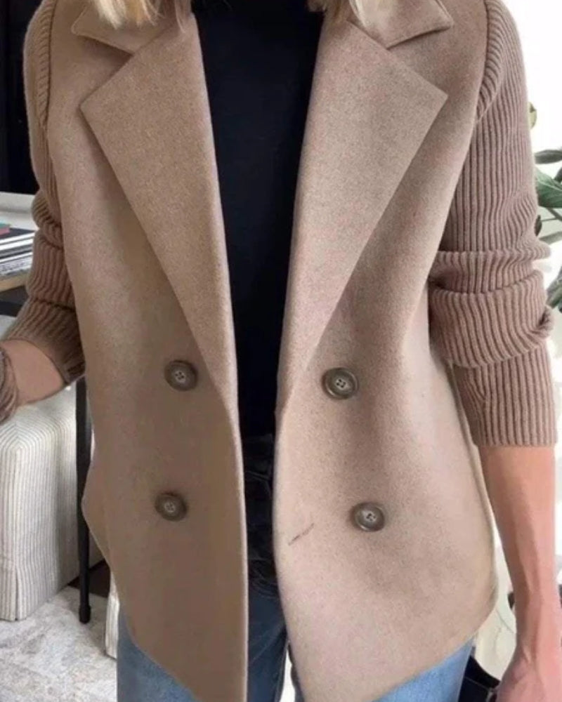 Blazer Damen – Doppelreihig mit Strickärmeln