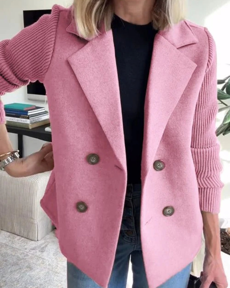 Blazer Damen – Doppelreihig mit Strickärmeln