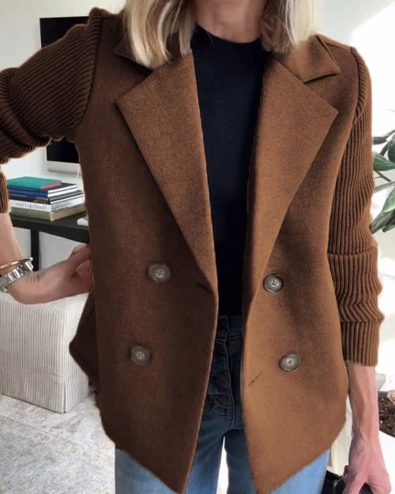 Blazer Damen – Doppelreihig mit Strickärmeln