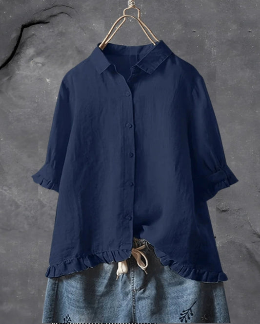 Bluse mit klassischem Kragen – Locker geschnittene Bluse für Alltag und Freizeit