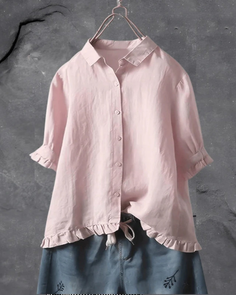 Bluse mit klassischem Kragen – Locker geschnittene Bluse für Alltag und Freizeit