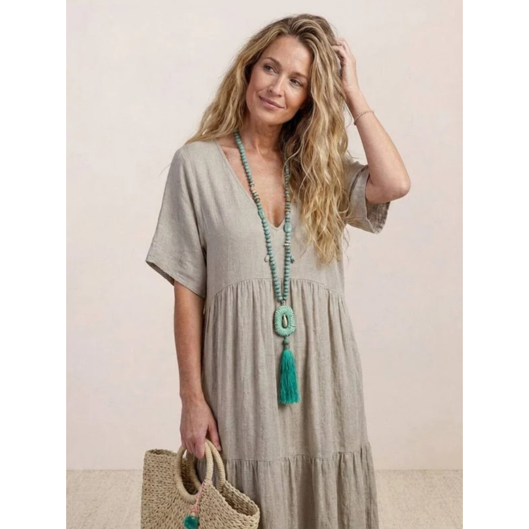 Brooklyn | Damen Leichtes Boho Sommerkleid Maxi Stufen