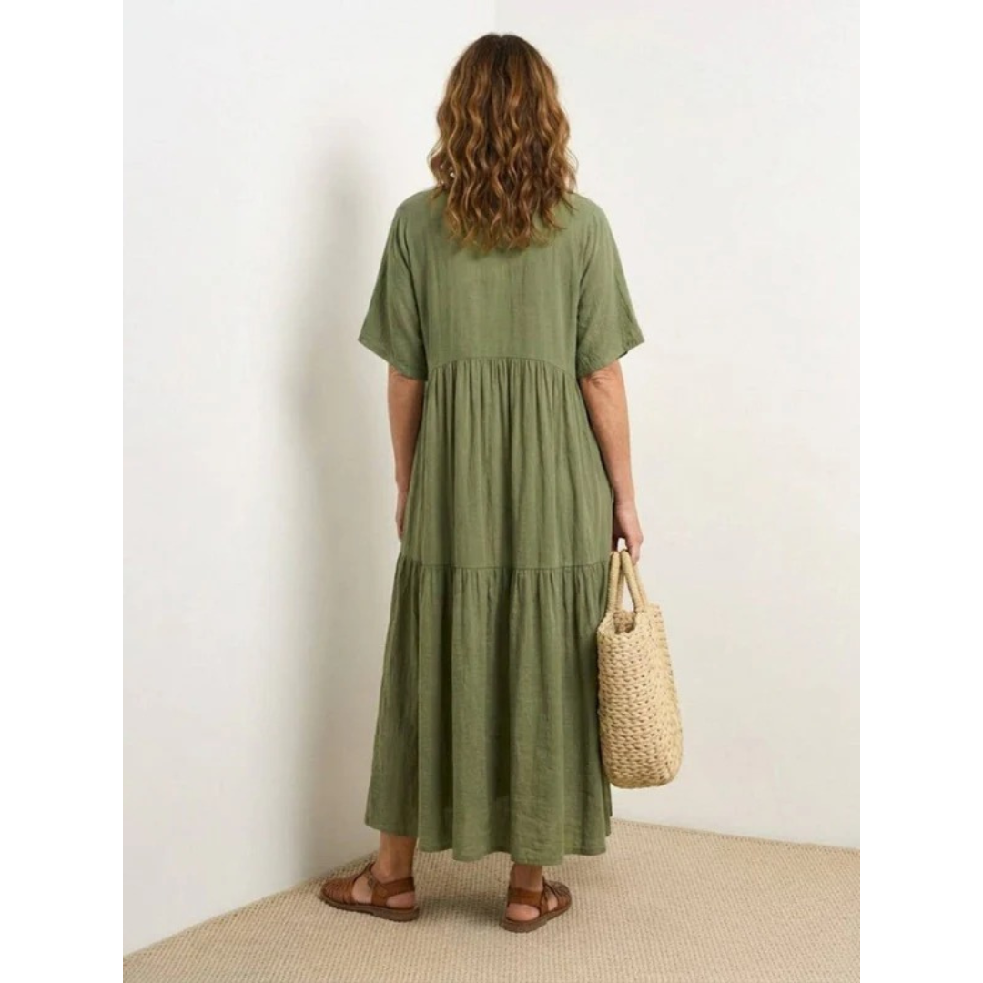 Brooklyn | Damen Leichtes Boho Sommerkleid Maxi Stufen