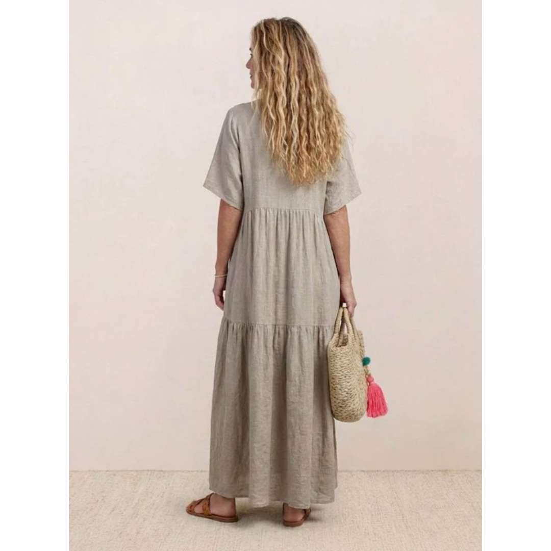 Brooklyn | Damen Leichtes Boho Sommerkleid Maxi Stufen