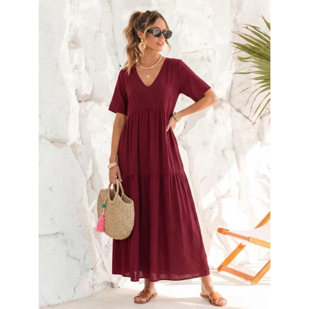 Brooklyn | Damen Leichtes Boho Sommerkleid Maxi Stufen