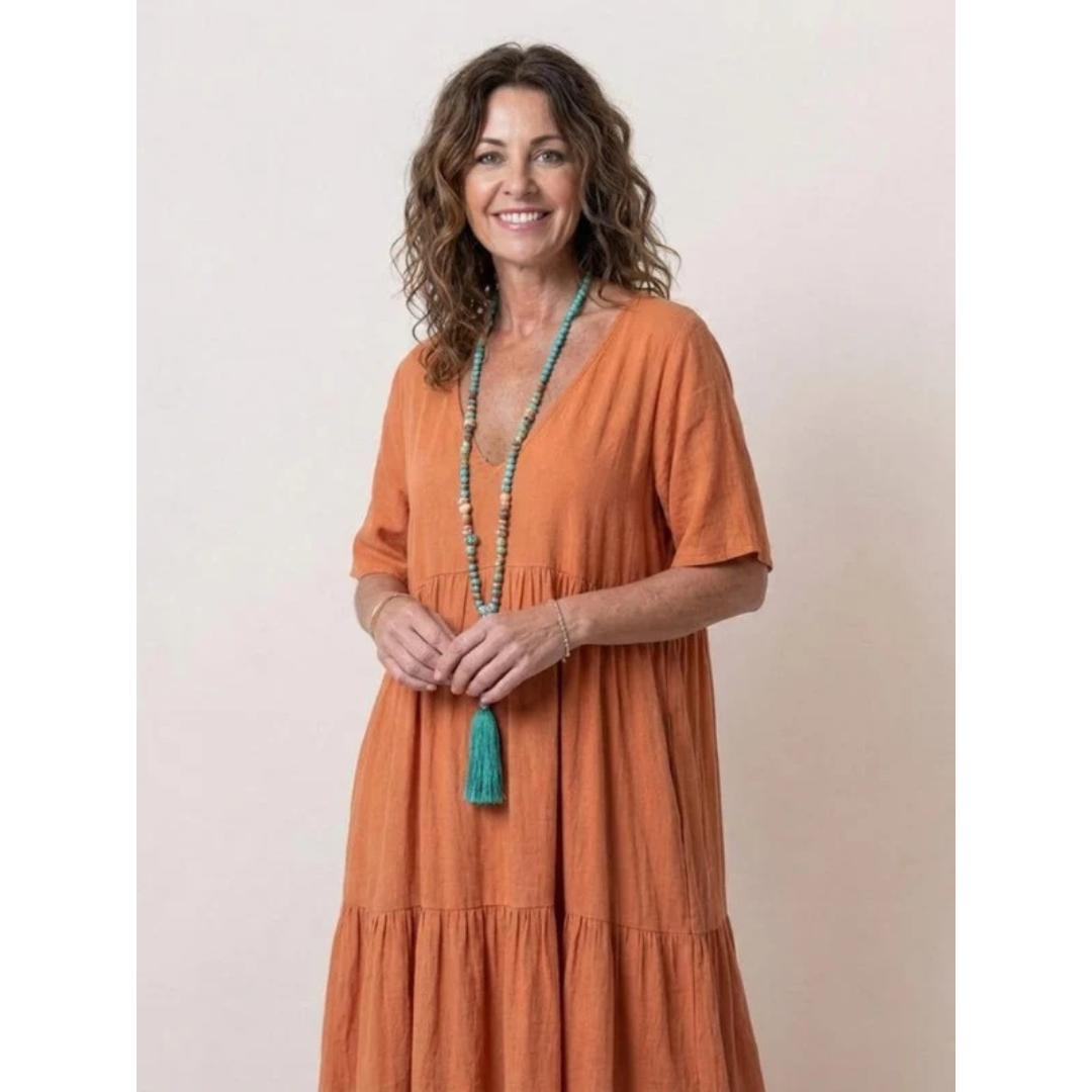 Brooklyn | Damen Leichtes Boho Sommerkleid Maxi Stufen