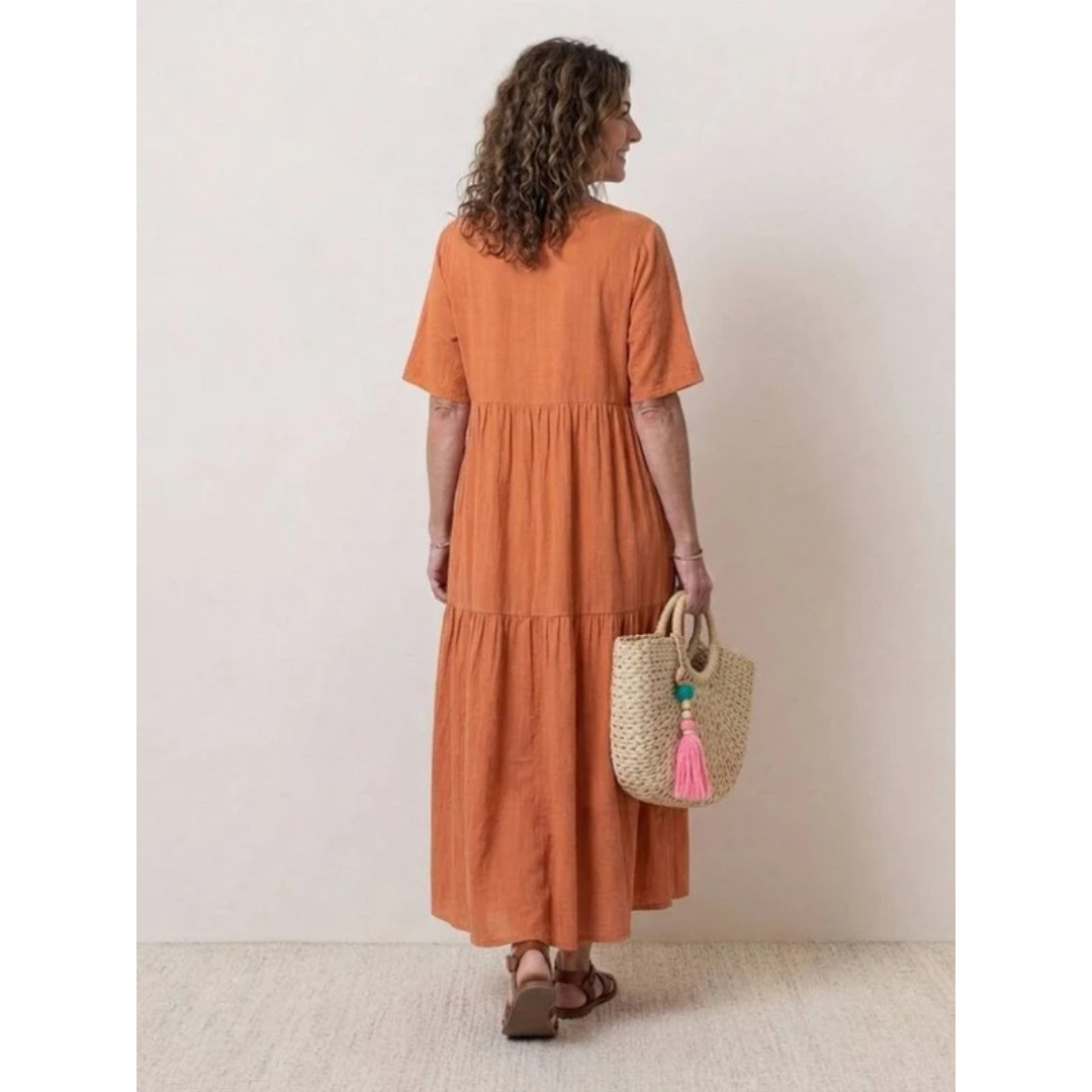 Brooklyn | Damen Leichtes Boho Sommerkleid Maxi Stufen