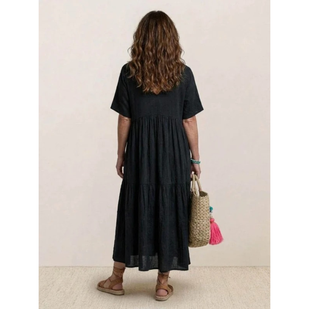 Brooklyn | Damen Leichtes Boho Sommerkleid Maxi Stufen