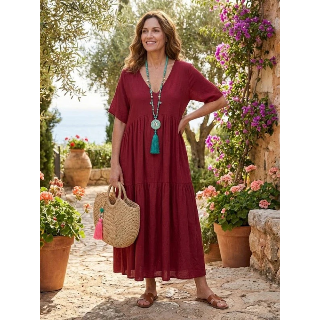 Brooklyn | Damen Leichtes Boho Sommerkleid Maxi Stufen