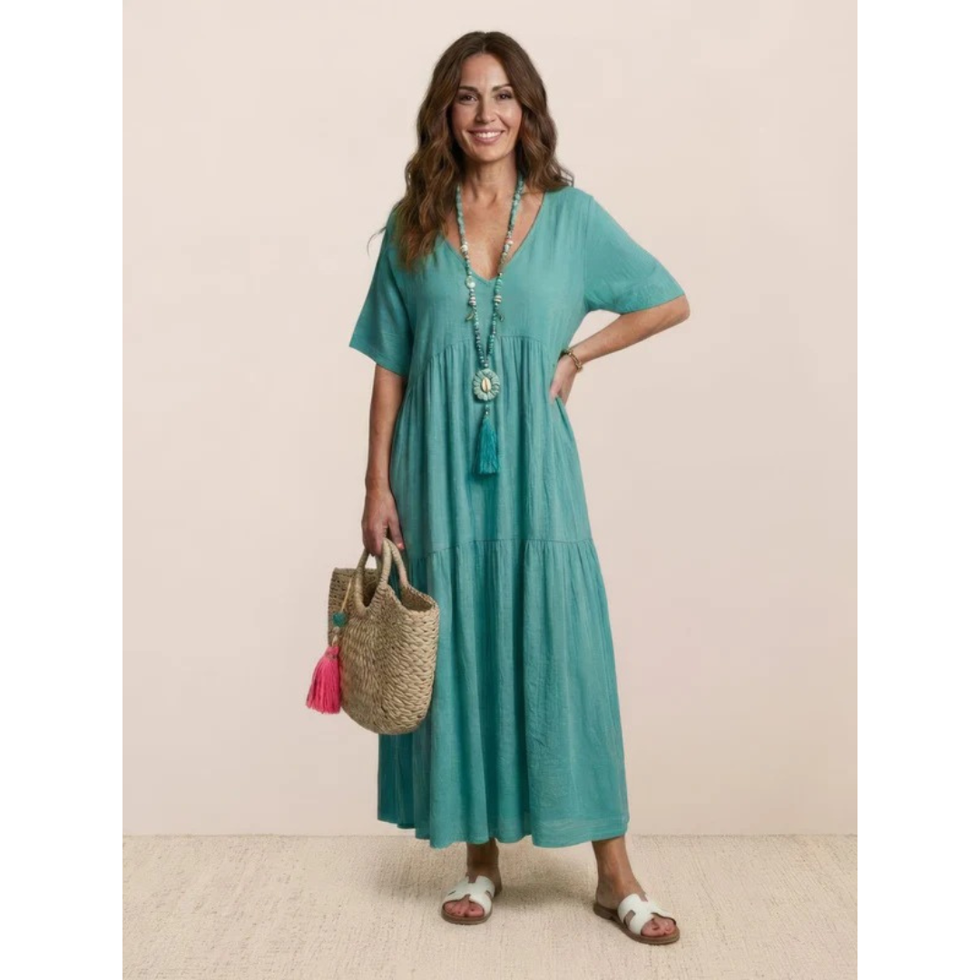 Brooklyn | Damen Leichtes Boho Sommerkleid Maxi Stufen