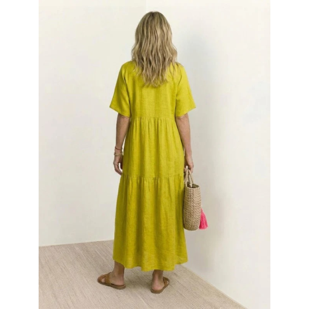Brooklyn | Damen Leichtes Boho Sommerkleid Maxi Stufen