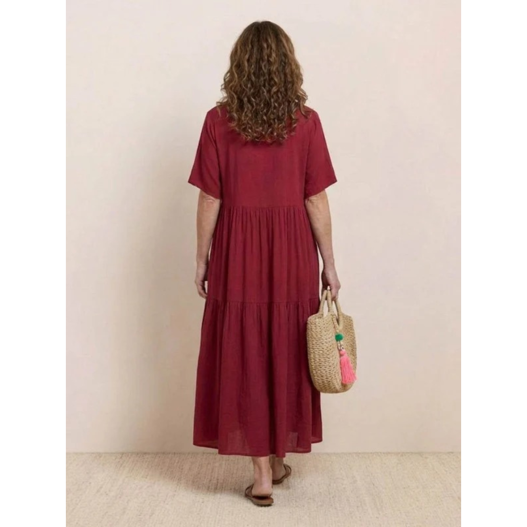 Brooklyn | Damen Leichtes Boho Sommerkleid Maxi Stufen