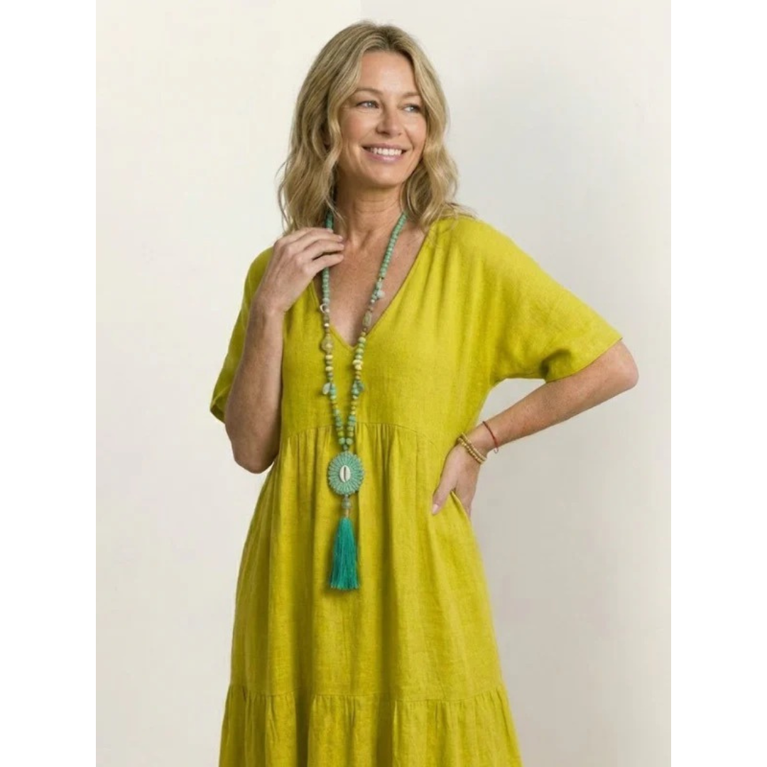 Brooklyn | Damen Leichtes Boho Sommerkleid Maxi Stufen