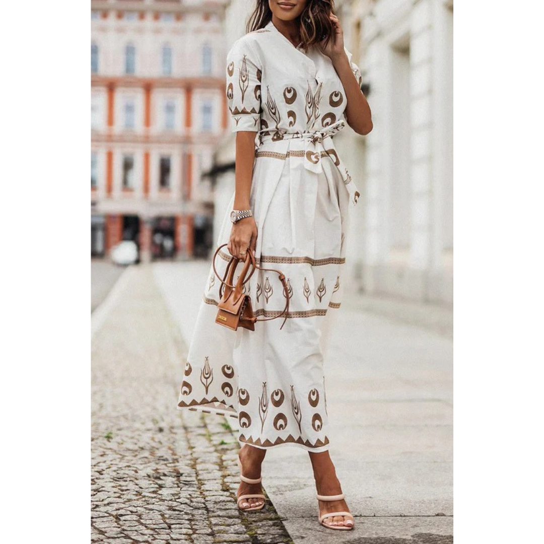 Calen | Damen Modern Midikleid Elegant Abend Cocktail