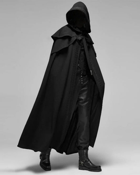 Cape im Gothic-Stil – Offene Jacke mit Kapuze für Herbst und Winter