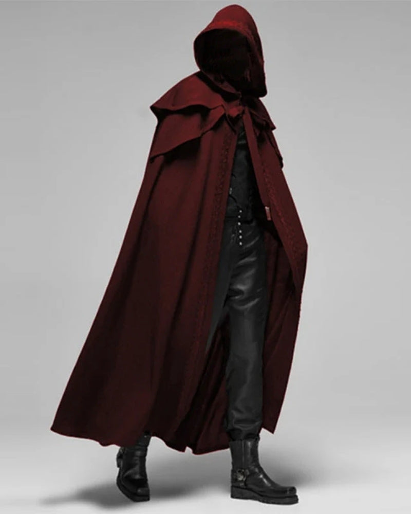 Cape im Gothic-Stil – Offene Jacke mit Kapuze für Herbst und Winter