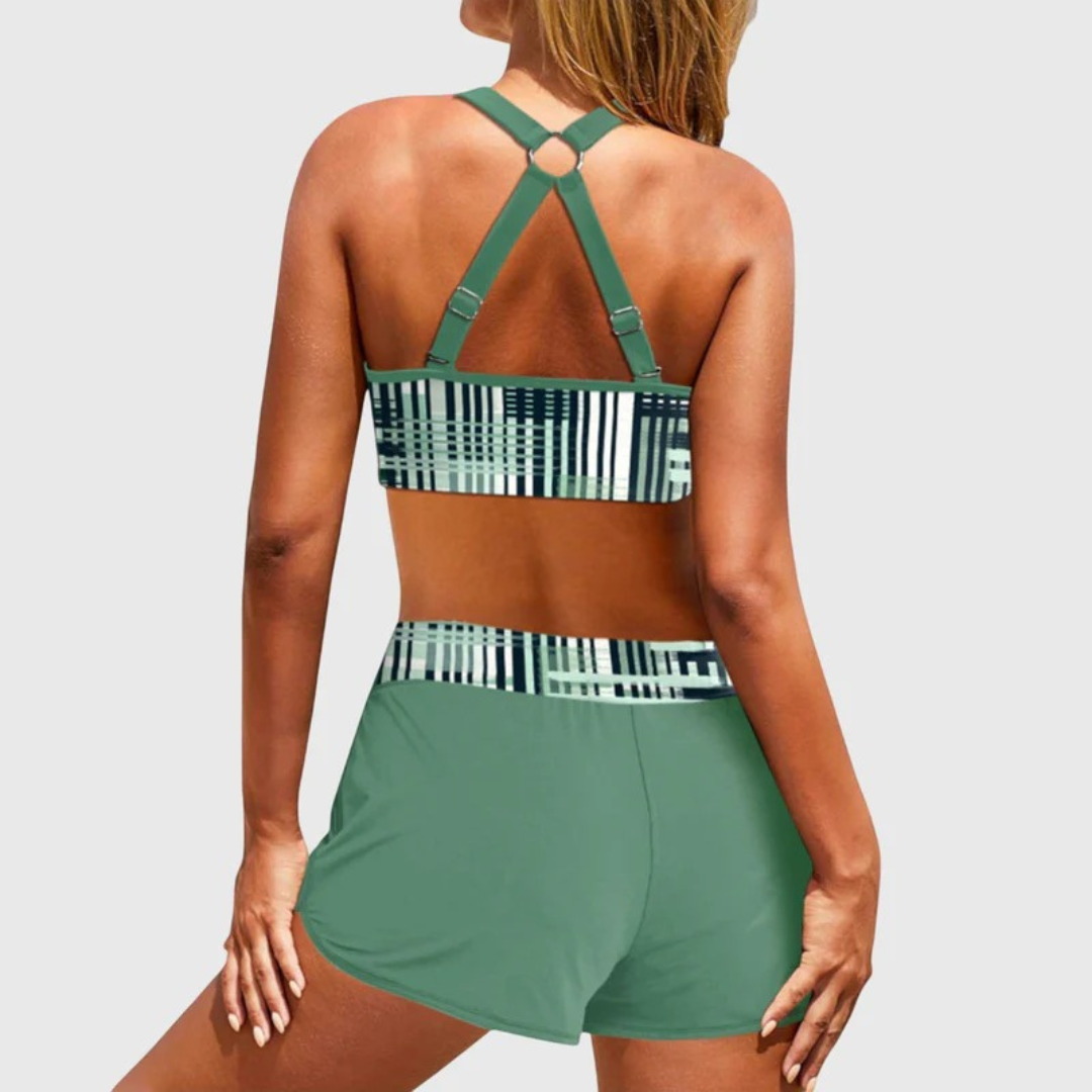 Carola | Damen Bikini Set mit hoher Taille und Muster