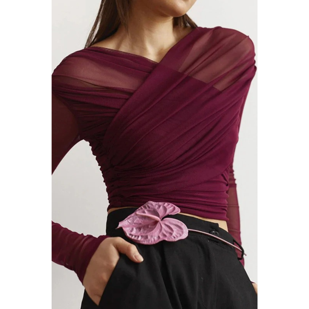 Christel | Damen Bluse Langarm Mit Rüschen