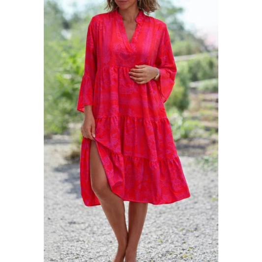 Claire | Damen Leichtes Boho Sommerkleid Midi