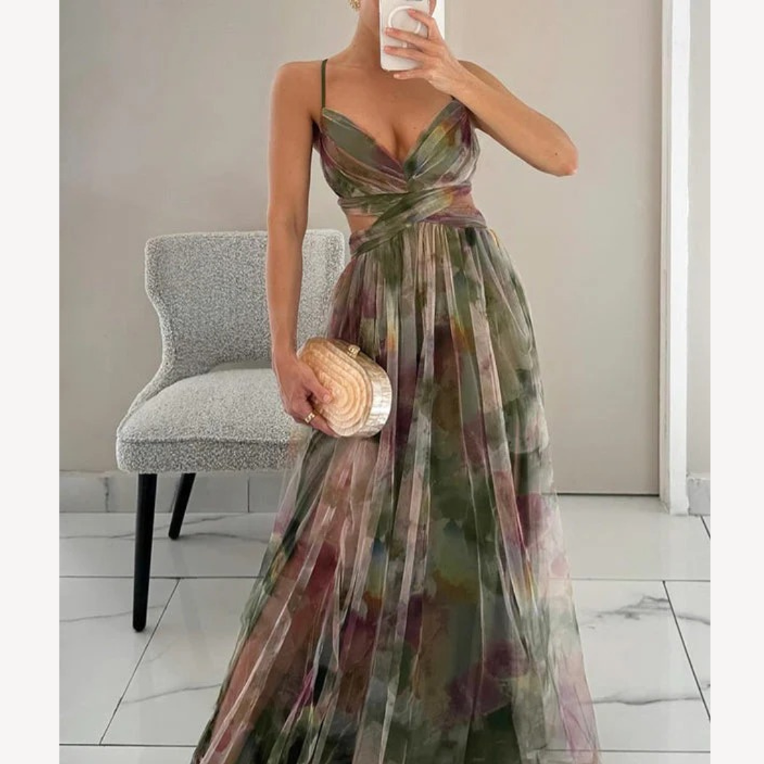 Damen Abendkleid Blumen – Maxikleid mit Mühelose Eleganz