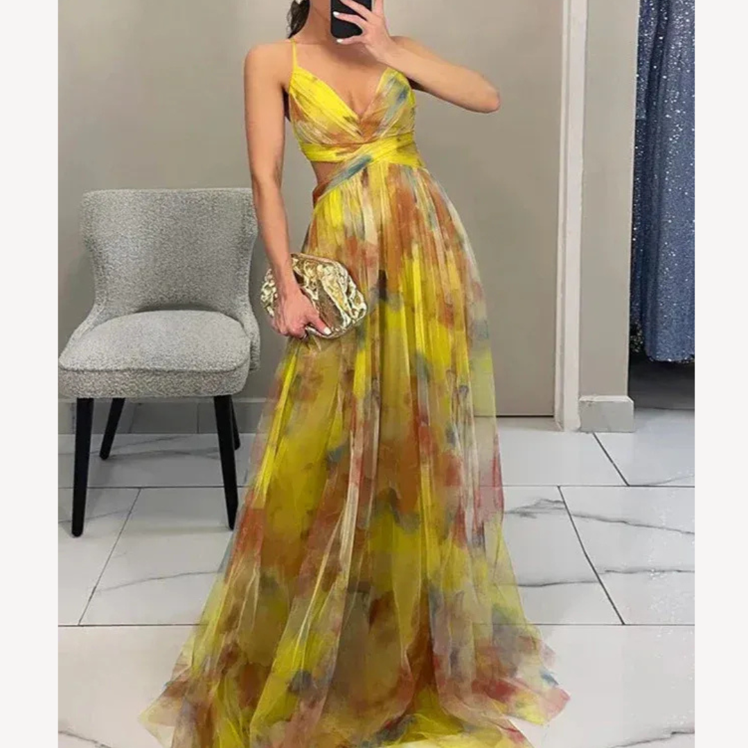 Damen Abendkleid Blumen – Maxikleid mit Mühelose Eleganz