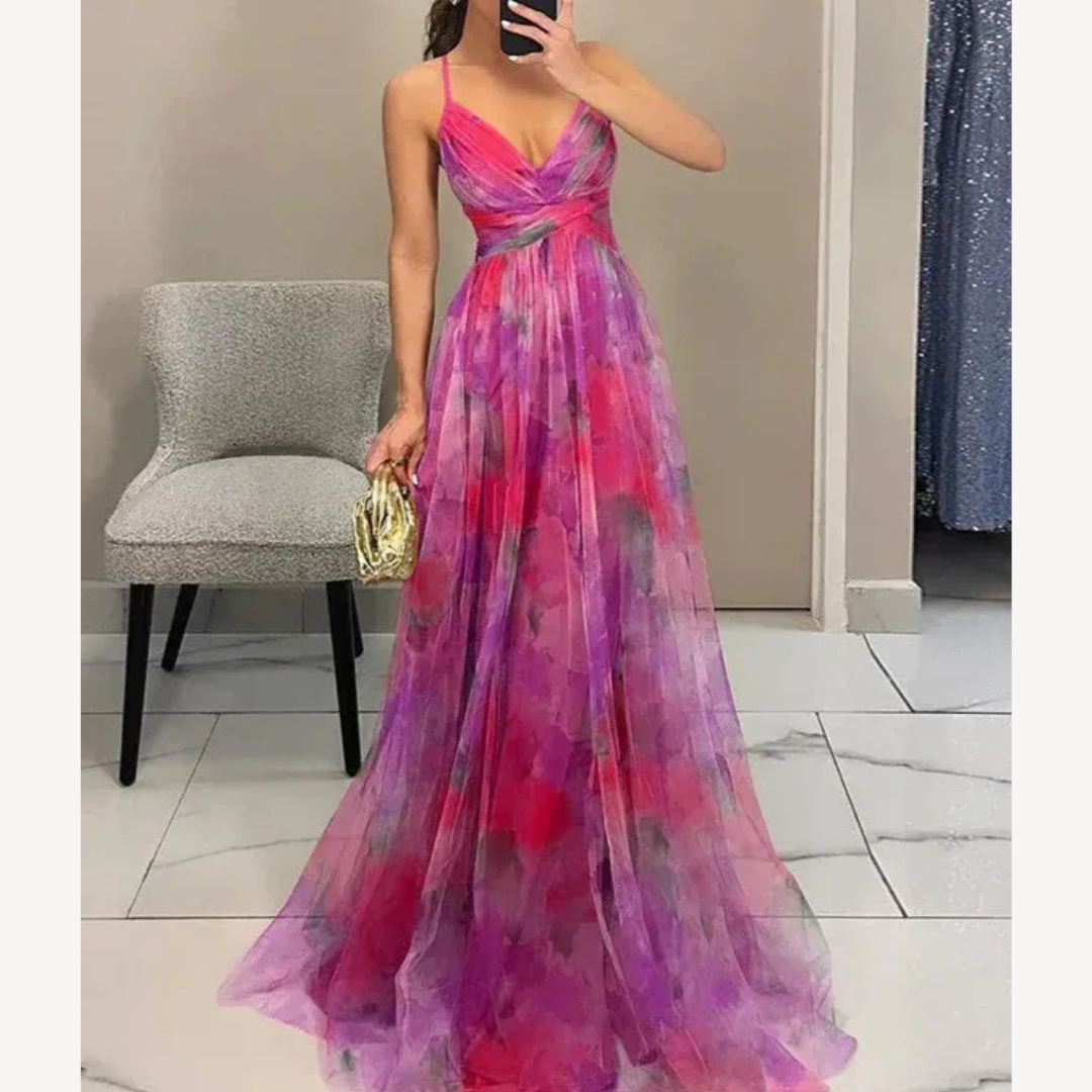 Damen Abendkleid Blumen – Maxikleid mit Mühelose Eleganz