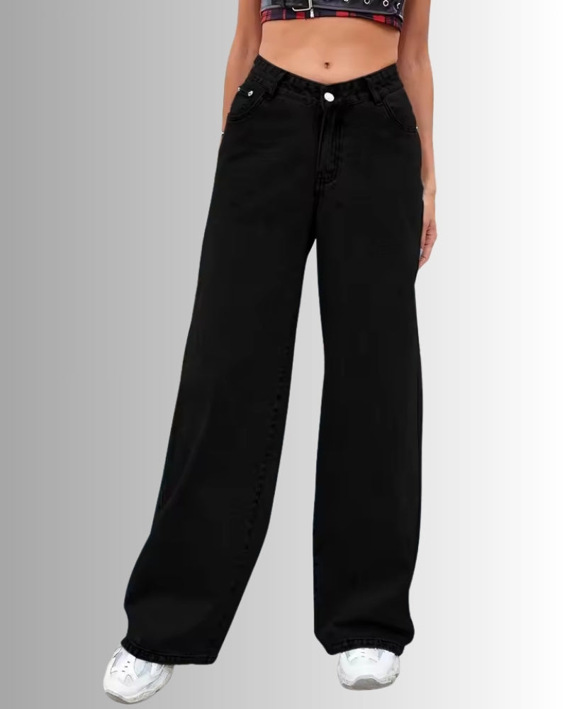 Damen Baggy Jeans mit klarer Silhouette – Zeitloser Look für Alltag und Freizeit