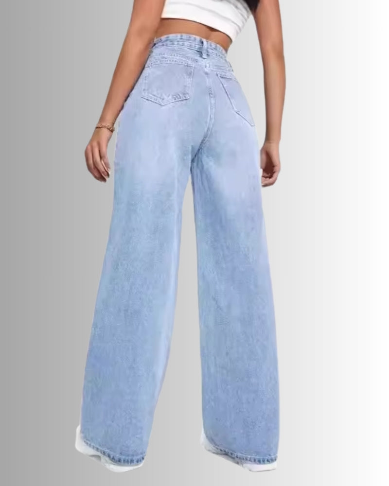 Damen Baggy Jeans mit klarer Silhouette – Zeitloser Look für Alltag und Freizeit