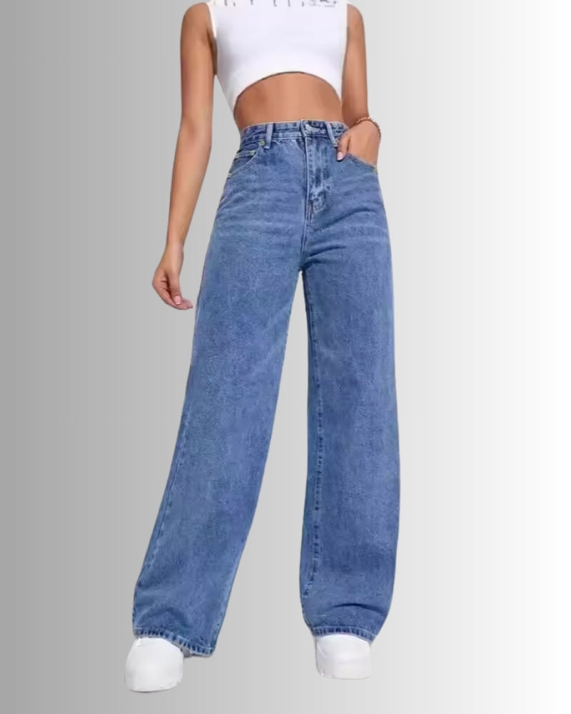 Damen Baggy Jeans mit klarer Silhouette – Zeitloser Look für Alltag und Freizeit